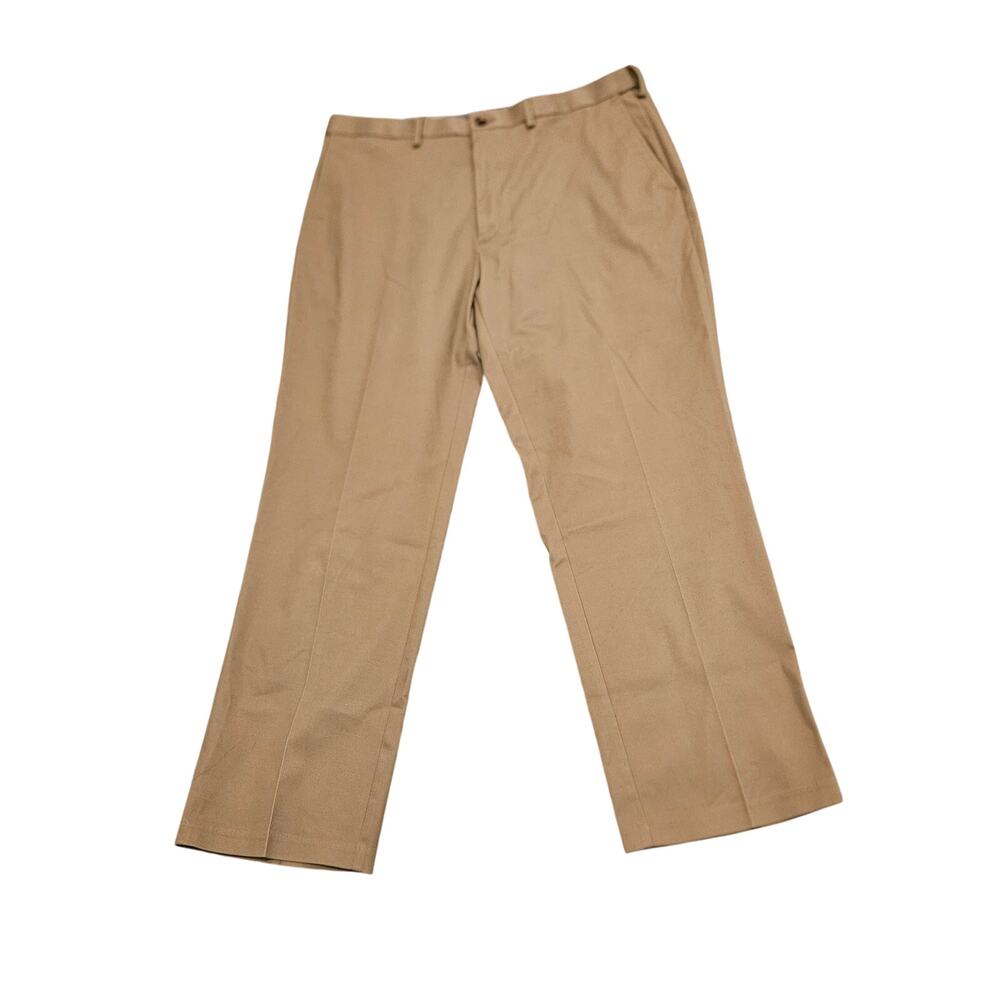Haggar Iron Free Premium Khaki Pants Men’s 40x32 Classic Fit Beige Dress Pants